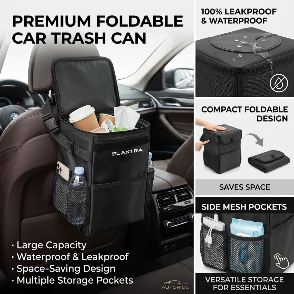 방수 자동차 쓰레기통 보관 가방, 탈부착 가능한 휴대용 - Waterproof Car Trash Can With Lid 리뷰 및 가격